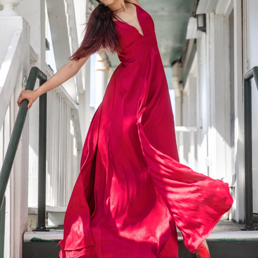 New w/o tags Pink Owl Red Maxi Dress Size S